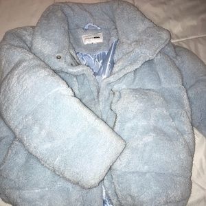 baby blue puffer coat